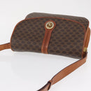 CELINE Macadam Canvas Shoulder Bag PVC Leather Brown Gold Auth 164018-6