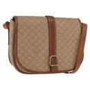 CELINE Macadam Canvas Shoulder Bag PVC Beige Gold Auth 164019-1
