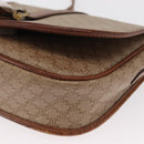 CELINE Macadam Canvas Shoulder Bag PVC Beige Gold Auth 164019-16