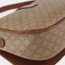 CELINE Macadam Canvas Shoulder Bag PVC Beige Gold Auth 164019-17