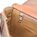 CELINE Macadam Canvas Shoulder Bag PVC Beige Gold Auth 164019-23