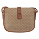 CELINE Macadam Canvas Shoulder Bag PVC Beige Gold Auth 164019-2