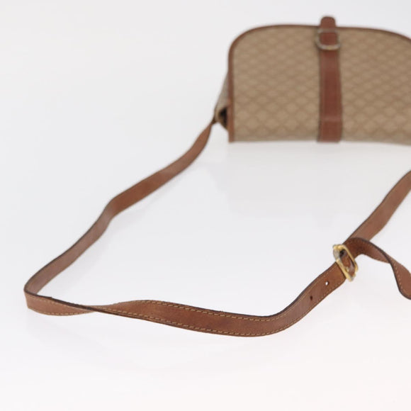 CELINE Macadam Canvas Shoulder Bag PVC Beige Gold Auth 164019