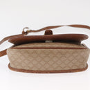 CELINE Macadam Canvas Shoulder Bag PVC Beige Gold Auth 164019-5