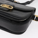 CELINE Shoulder Bag Leather Black Gold Auth 164021-11
