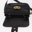 CELINE Shoulder Bag Leather Black Gold Auth 164021-15