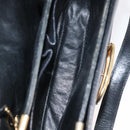 CELINE Shoulder Bag Leather Black Gold Auth 164021-17
