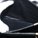 CELINE Shoulder Bag Leather Black Gold Auth 164021-20