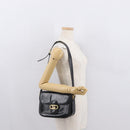 CELINE Shoulder Bag Leather Black Gold Auth 164021-24