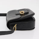 CELINE Shoulder Bag Leather Black Gold Auth 164021-5