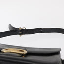 CELINE Shoulder Bag Leather Black Gold Auth 164021-8