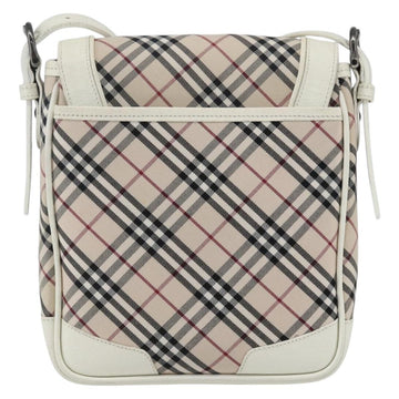 BURBERRY Nova Check Shoulder Bag Canvas Beige Silver Auth 164022V - 0