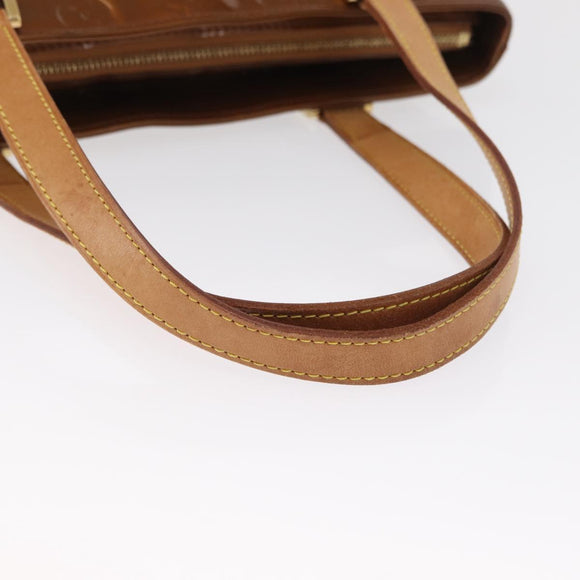 LOUIS VUITTON Monogram Vernis Houston Hand Bag Bronze M91122 LV Auth 164023