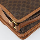 CELINE Macadam Canvas Shoulder Bag PVC Leather Brown Gold Auth 164024-18