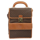 CELINE Macadam Canvas Shoulder Bag PVC Leather Brown Gold Auth 164024-13