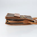 CELINE Macadam Canvas Shoulder Bag PVC Leather Brown Gold Auth 164024-3