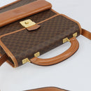 CELINE Macadam Canvas Shoulder Bag PVC Leather Brown Gold Auth 164024-6