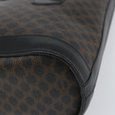 CELINE Macadam Canvas Shoulder Bag PVC Leather Black Gold Auth 164025-9