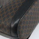 CELINE Macadam Canvas Shoulder Bag PVC Leather Black Gold Auth 164025-16