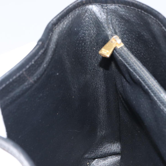 CELINE Macadam Canvas Shoulder Bag PVC Leather Black Gold Auth 164025