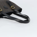 CELINE Macadam Canvas Shoulder Bag PVC Leather Black Gold Auth 164025-7