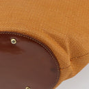CELINE Shoulder Bag Nylon Orange Gold Auth 164026-9