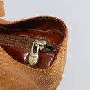 CELINE Shoulder Bag Nylon Orange Gold Auth 164026-10