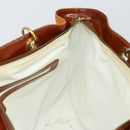 CELINE Shoulder Bag Nylon Orange Gold Auth 164026-19