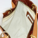 CELINE Shoulder Bag Nylon Orange Gold Auth 164026-20