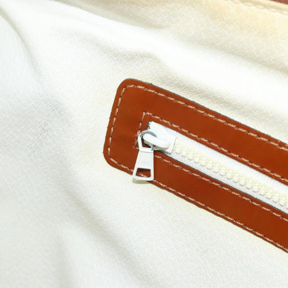 CELINE Shoulder Bag Nylon Orange Gold Auth 164026
