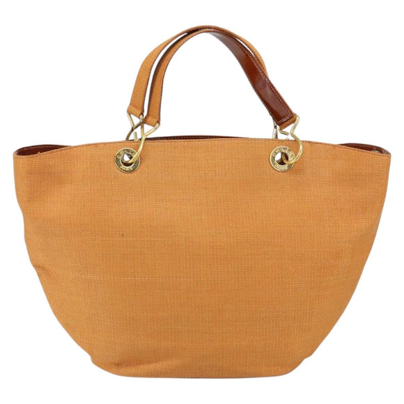 CELINE Shoulder Bag Nylon Orange Gold Auth 164026