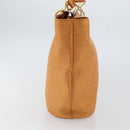 CELINE Shoulder Bag Nylon Orange Gold Auth 164026-3