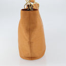 CELINE Shoulder Bag Nylon Orange Gold Auth 164026-4