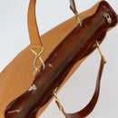 CELINE Shoulder Bag Nylon Orange Gold Auth 164026-6