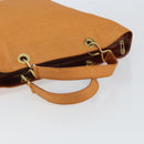 CELINE Shoulder Bag Nylon Orange Gold Auth 164026-7