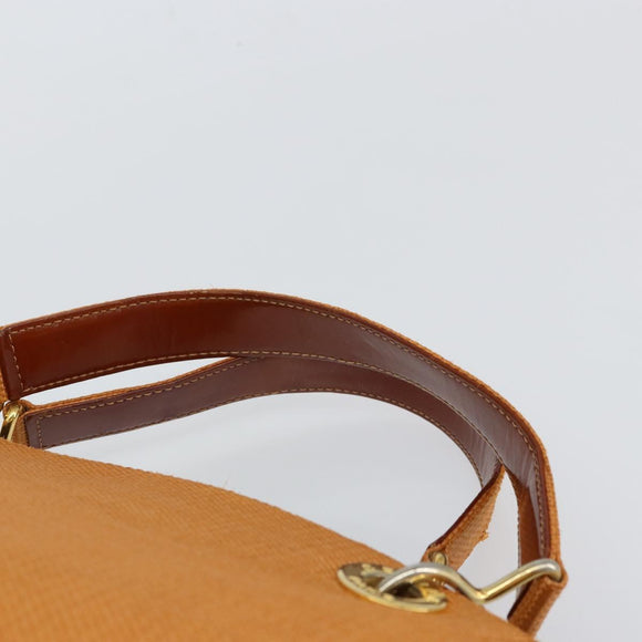 CELINE Shoulder Bag Nylon Orange Gold Auth 164026