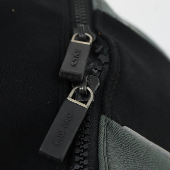 Miu Miu Backpack Canvas Black Silver Auth 164027