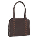 SAINT LAURENT Hand Bag Leather Brown Auth 164029-1
