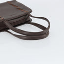 SAINT LAURENT Hand Bag Leather Brown Auth 164029-7