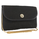 Christian Dior Honeycomb Canvas Chain Shoulder Bag Black Gold Auth 164031-1