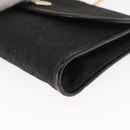 Christian Dior Honeycomb Canvas Chain Shoulder Bag Black Gold Auth 164031-11