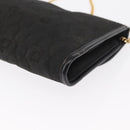 Christian Dior Honeycomb Canvas Chain Shoulder Bag Black Gold Auth 164031-13
