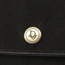 Christian Dior Honeycomb Canvas Chain Shoulder Bag Black Gold Auth 164031-15