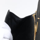 Christian Dior Honeycomb Canvas Chain Shoulder Bag Black Gold Auth 164031-20