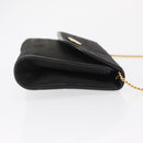 Christian Dior Honeycomb Canvas Chain Shoulder Bag Black Gold Auth 164031-4