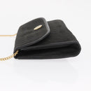 Christian Dior Honeycomb Canvas Chain Shoulder Bag Black Gold Auth 164031-5