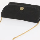 Christian Dior Honeycomb Canvas Chain Shoulder Bag Black Gold Auth 164031-6