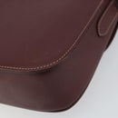 CARTIER Must Line Shoulder Bag Leather Bordeaux Gold Auth 164033-12