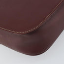 CARTIER Must Line Shoulder Bag Leather Bordeaux Gold Auth 164033-13