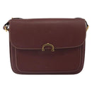 CARTIER Must Line Shoulder Bag Leather Bordeaux Gold Auth 164033-2